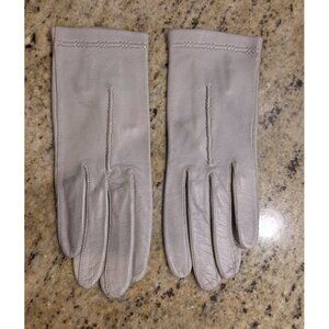 Vintage Womens Size 6 XS S Gray Leather Gloves Kislav